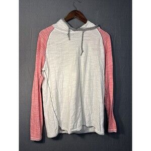 BKE Buckle Womens Lightweight Hoodie Size Large L Pink White